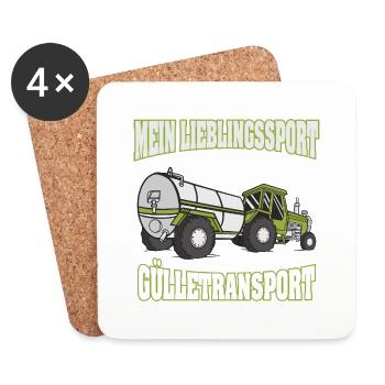 Mein Lieblingssport Gülletransport Bauer Landwirt - Untersetzer (4er-Set) - Weiß - Vorne