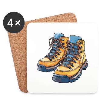Hiking Boots - Coasters (set of 4) - white - Front