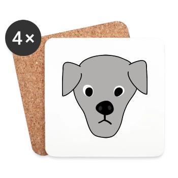 Welpe Hund 6 - Untersetzer (4er-Set) - Weiß - Vorne