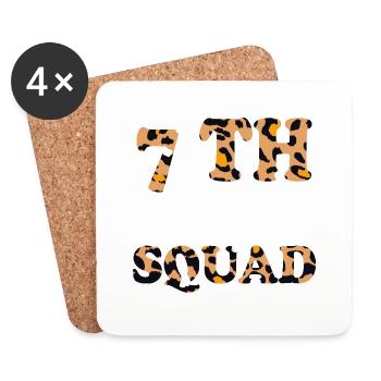 Leopard 7th Grade Teacher Gifts - Coasters (set of 4) - white - Front