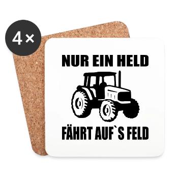 Traktor - Untersetzer (4er-Set) - Weiß - Vorne
