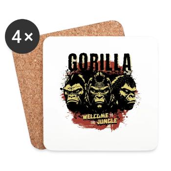 Gorilla Bienvenue dans la jungle - Dessous de verre (lot de 4) - blanc - Devant