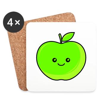 apfel - Untersetzer (4er-Set) - Weiß - Vorne