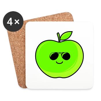 Pomme fraîche - Dessous de verre (lot de 4) - blanc - Devant