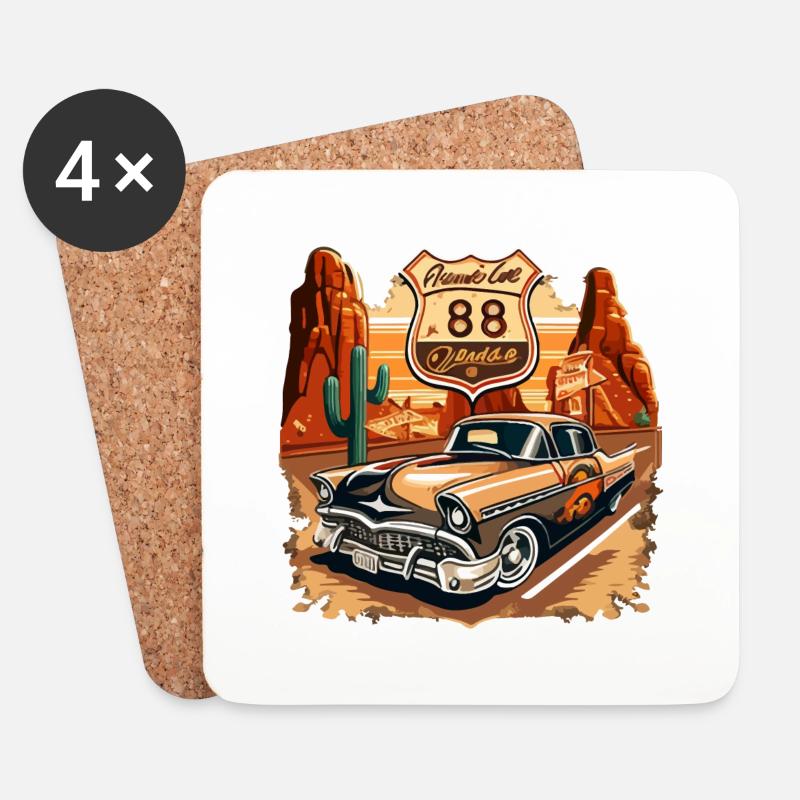 VALEEWEAR - Retro in der texanischen Wildnis - Untersetzer (4er-Set) - Weiß