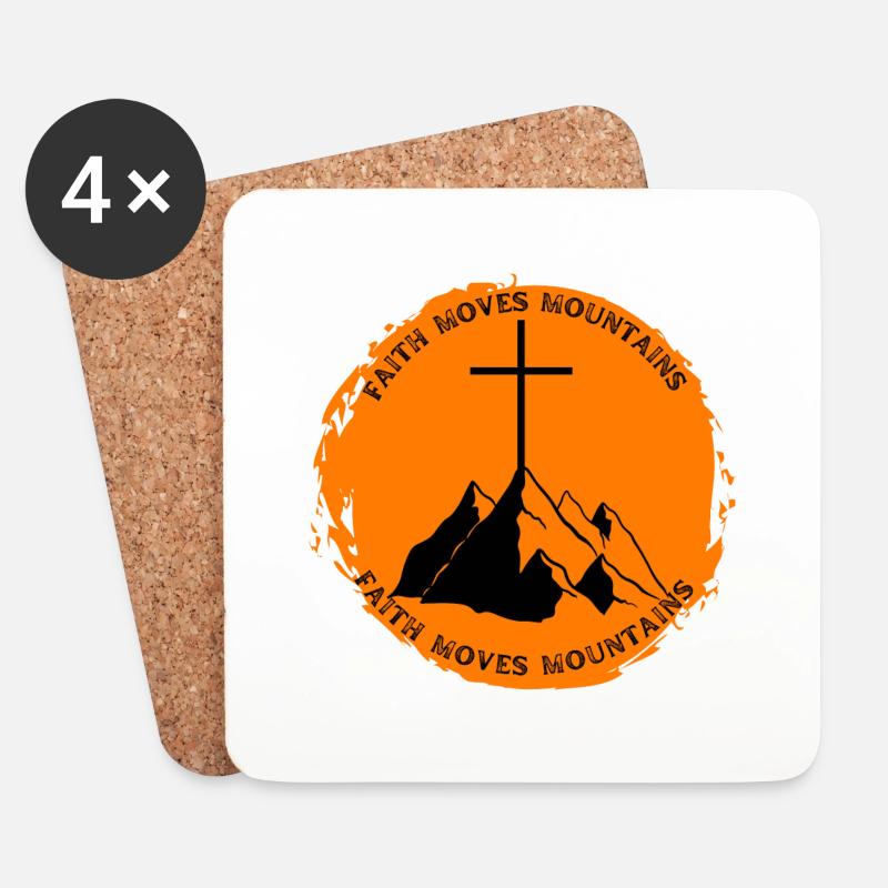 faith moves mountains - Untersetzer (4er-Set) - Weiß