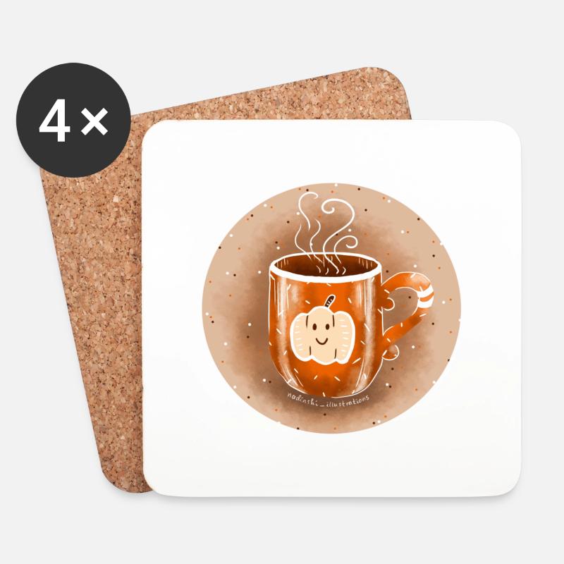 Pumpkin Tea - Coasters (set of 4) - white