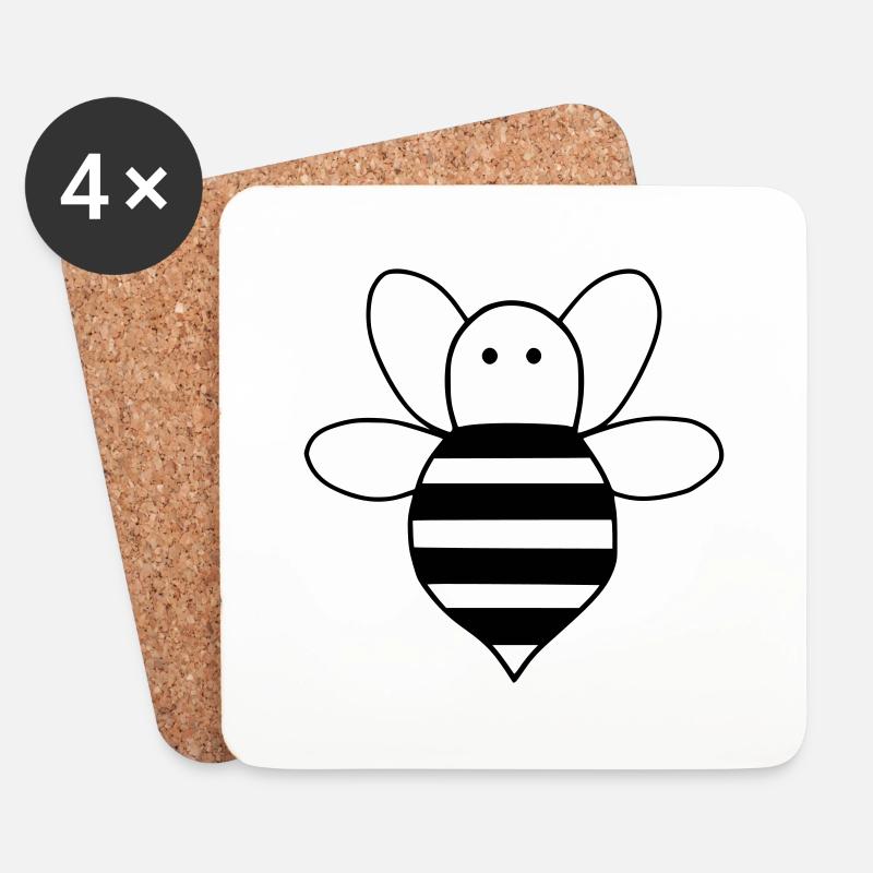 Bee Kind - Unterstütze die Bienen - Untersetzer (4er-Set) - Weiß