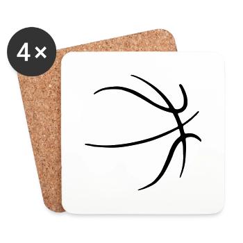 Basket-ball - Dessous de verre (lot de 4) - blanc - Devant