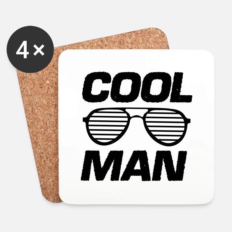cool man - Untersetzer (4er-Set) - Weiß