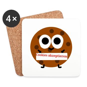 Cookies akzeptieren? - Untersetzer (4er-Set) - Weiß - Vorne