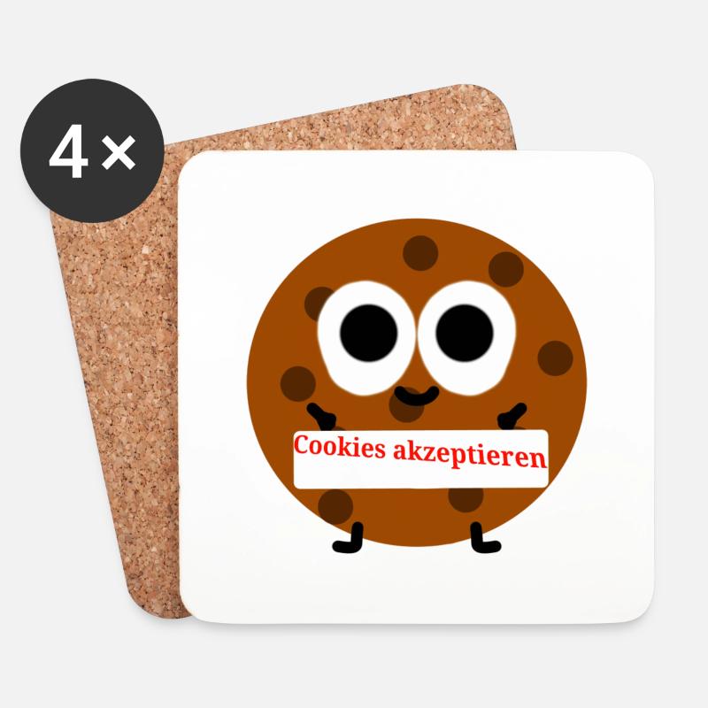 Cookies akzeptieren? - Untersetzer (4er-Set) - Weiß