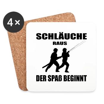 Feuerwehr - Untersetzer (4er-Set) - Weiß - Vorne