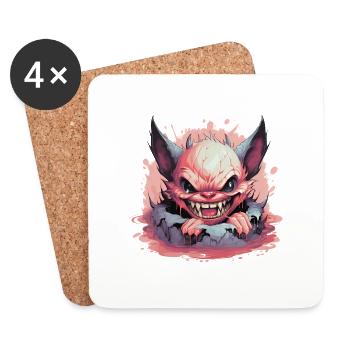 Baby-Monster - Untersetzer (4er-Set) - Weiß - Vorne