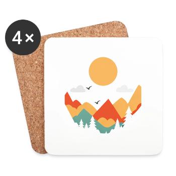 Paysage simple - Dessous de verre (lot de 4) - blanc - Devant