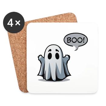 Spooky Ghostly Boo! - Spooky ghost design - Coasters (set of 4) - white - Front