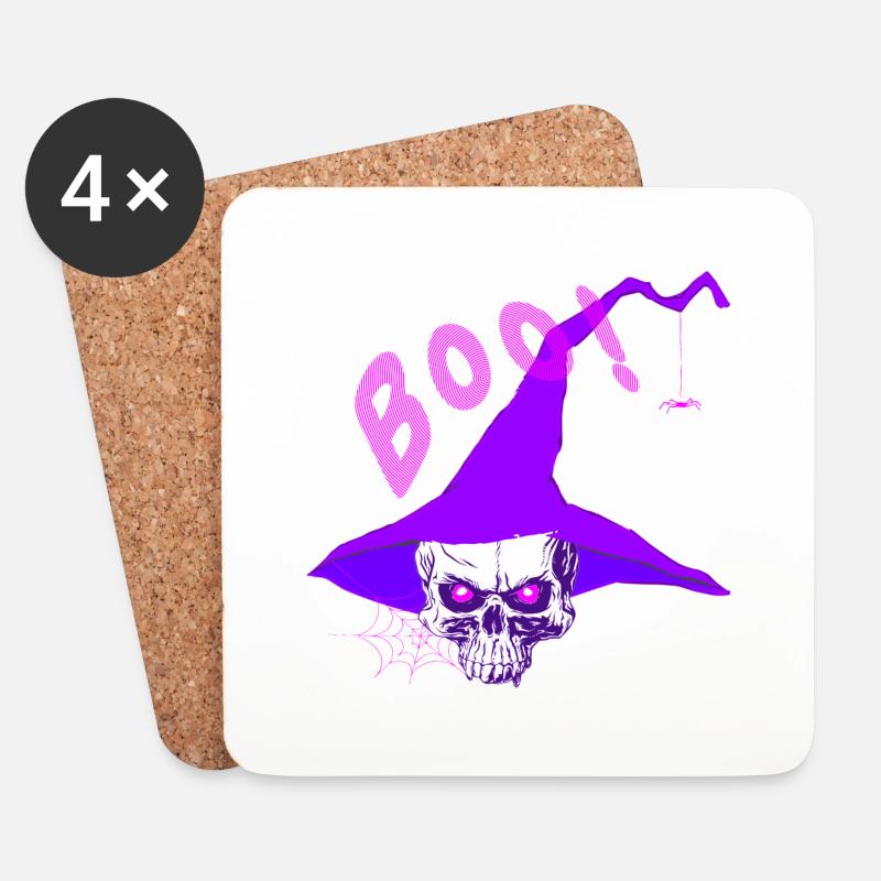 Boo! - Untersetzer (4er-Set) - Weiß