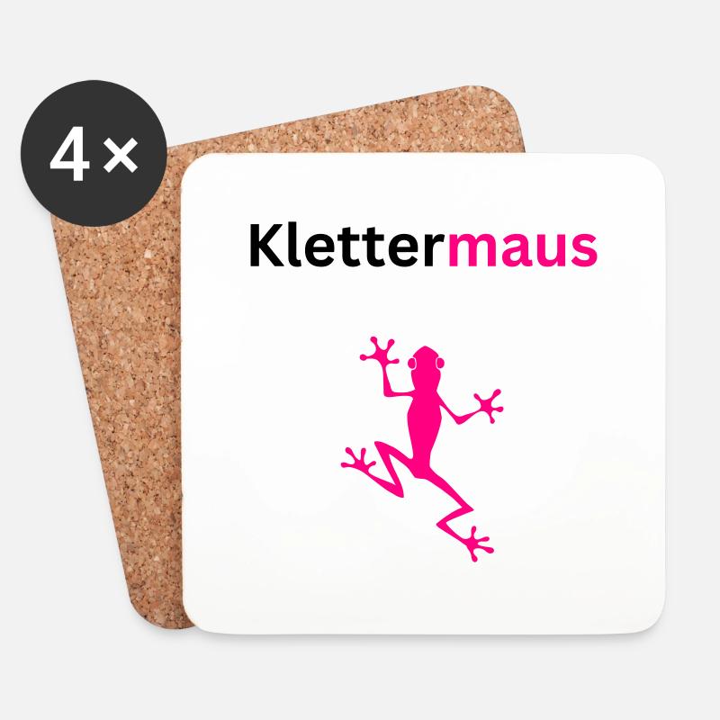 Klettermaus - Untersetzer (4er-Set) - Weiß