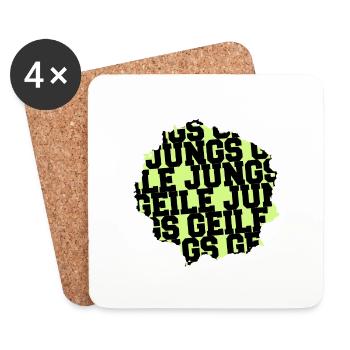 spruch zitat geschenkidee geiler junge geek humor - Untersetzer (4er-Set) - Weiß - Vorne