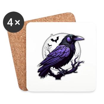 Halloween - Hard Rock - Raven - Coasters (set of 4) - white - Front