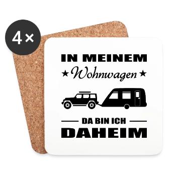 Camping - Untersetzer (4er-Set) - Weiß - Vorne