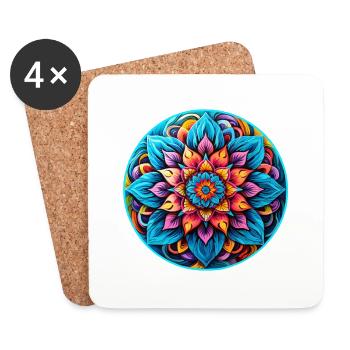 Mandala - Untersetzer (4er-Set) - Weiß - Vorne