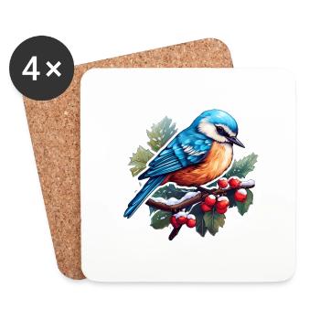 Snow Dance of the Bird - Coasters (set of 4) - white - Front