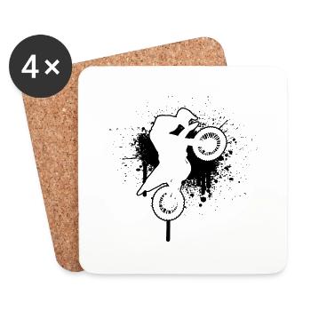 Women's Dirt Bike Motocross Freestyle Motocross - Coasters (set of 4) - white - Front