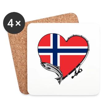 Angler's heart - Coasters (set of 4) - white - Front