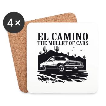 El Camino Der Vokuhila unter den Autos - Untersetzer (4er-Set) - Weiß - Vorne