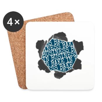 Jeu de mots cadeau pour cuisinier drôle pâtissier Chef Design - Dessous de verre (lot de 4) - blanc - Devant