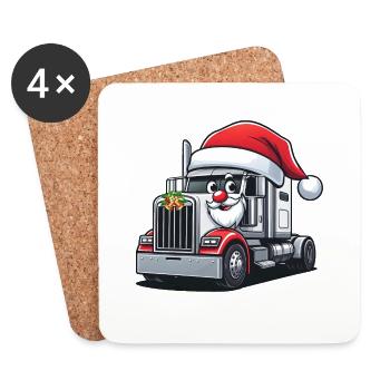 Amerikanischer LKW - Untersetzer (4er-Set) - Weiß - Vorne