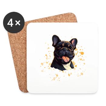 French Bulldog Mom - Coasters (set of 4) - white - Front