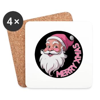 Merry Pinkmas Pink Christmas Xmas merry christmas - Coasters (set of 4) - white - Front