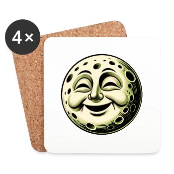 Moon laughs - Coasters (set of 4) - white - Front