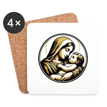 Jesus and Mary - Coasters (set of 4) - white - Front