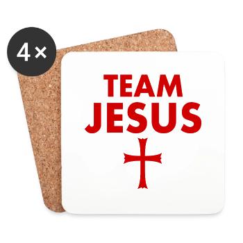 Croix de Jésus de l’équipe - Dessous de verre (lot de 4) - blanc - Devant