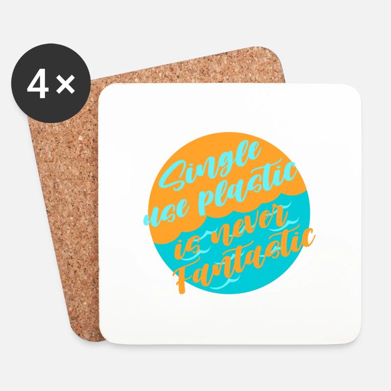 Avoid plastic - Coasters (set of 4) - white