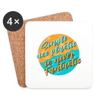Avoid plastic - Coasters (set of 4) - white - Front