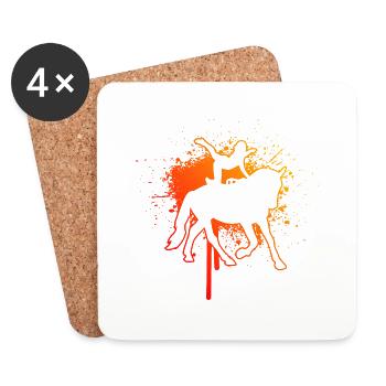 Balance exercises horse performance artistic gymnastics on d - Coasters (set of 4) - white - Front