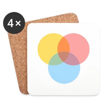Couleurs de base - Dessous de verre (lot de 4) - blanc - Devant