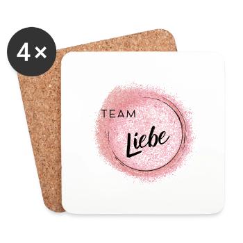 Team Liebe - positives Denken - Affirmationen - Untersetzer (4er-Set) - Weiß - Vorne