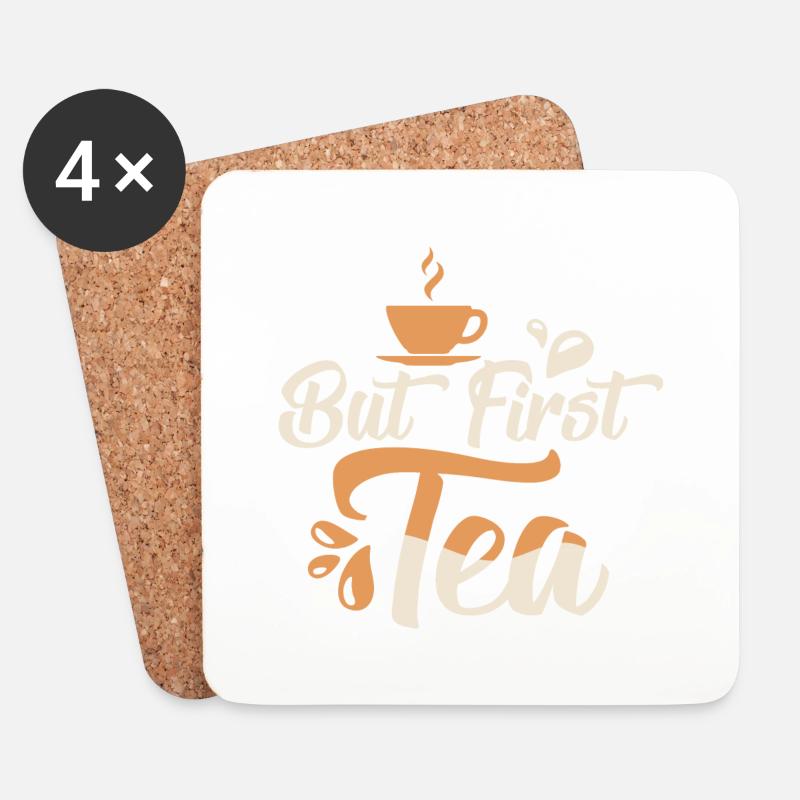 But First, Tea Tea Bag Mug Tea Drinker - Untersetzer (4er-Set) - Weiß