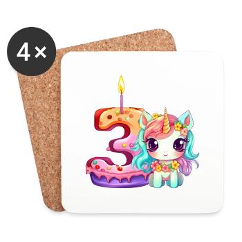 Birthday birthday party birthday gift born - Coasters (set of 4) - white - Front