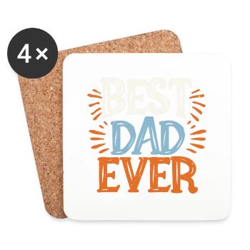Best dad ever - Dessous de verre (lot de 4) - blanc - Devant
