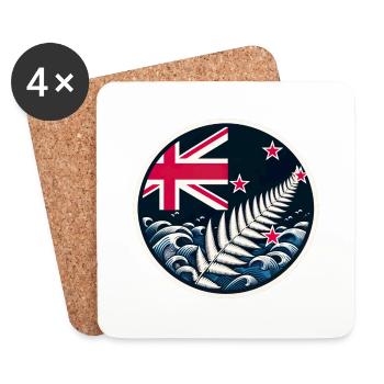Nouvelle-Zélande Aotearoa Kiwi 20 - Dessous de verre (lot de 4) - blanc - Devant