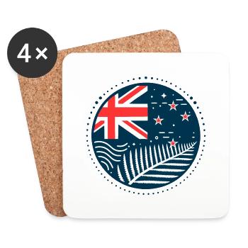 Neuseeland Aotearoa Kiwi 7 - Untersetzer (4er-Set) - Weiß - Vorne