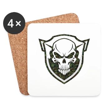 Armée, Guerre, Militaire, Uniforme, Force, Soldat Camouflage - Dessous de verre (lot de 4) - blanc - Devant
