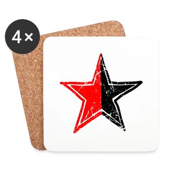star red black drawn patina path - Untersetzer (4er-Set) - Weiß - Vorne