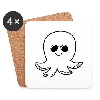 oktopus cool - Untersetzer (4er-Set) - Weiß - Vorne